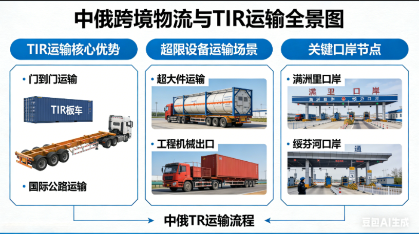 中俄 TIR 超大件运输:打通中俄跨境重型物流的 “高速动脉” 中俄 TIR 超大件运输:打通中俄跨境重型物流的 “高速动脉”